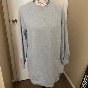 TopShop sweat shirt grey soft detailed sleeve size 6